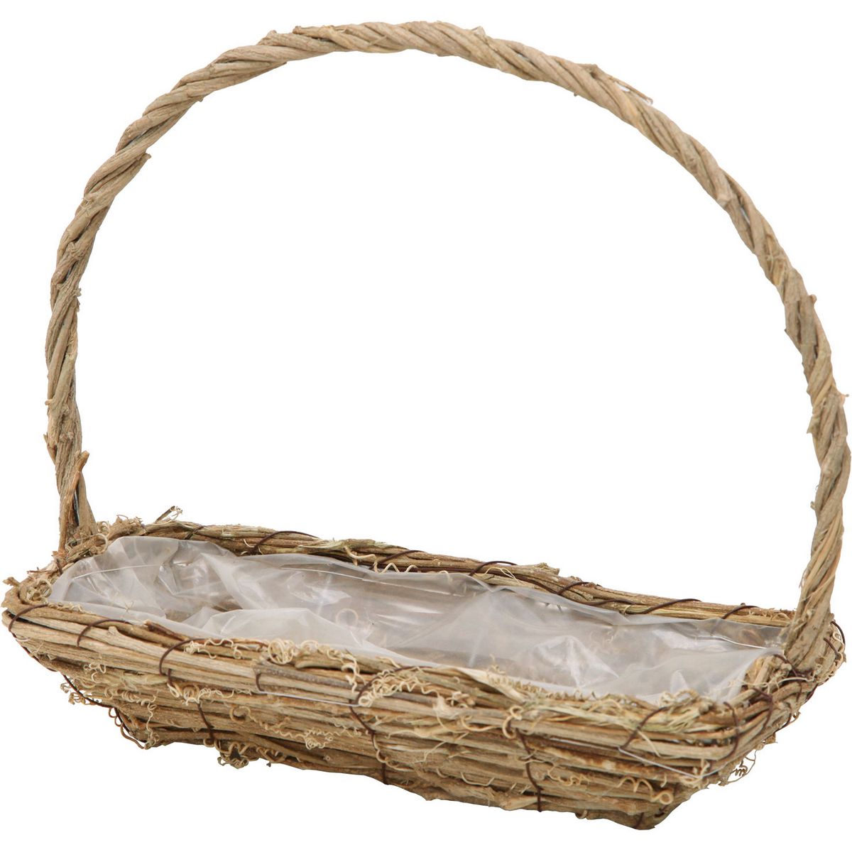 NatureDesigns/カーリーハーベスト・レクト 45471 ナチュラル【01】[2個] 花器、リース 花かご・フラワ..