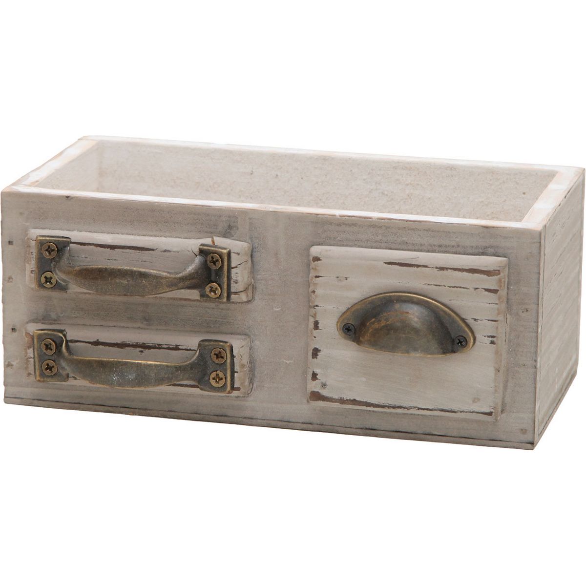 NatureDesigns/チェスト・レクト小 45588 グレイ【01】[2個] 花器、リース 花器・花瓶 木製花器