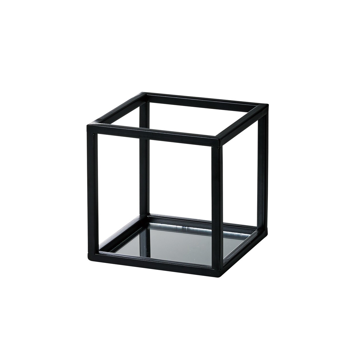 Paseo/鏡付きキューブスタンドS/AP-02S-BK【01】 花器、リース フラワースタンド その他アイアンスタンド