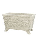CARNAC/フラワーモチーフレクトWH ホワイト/GFB334WH【01】 ガーデニング・園芸用品 植木鉢・フラワーポット グラスファイバー鉢