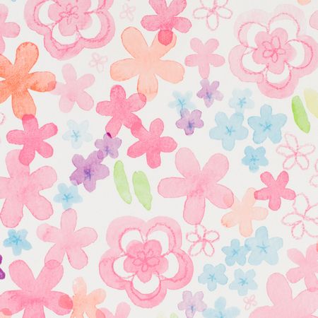 HEADS/ウォーターカラーフラワー包装紙−1(50枚)/WCF-1W【01】 ラッピング用品 、梱包資材 ラッピングペーパー(包装紙) 包装紙(平...