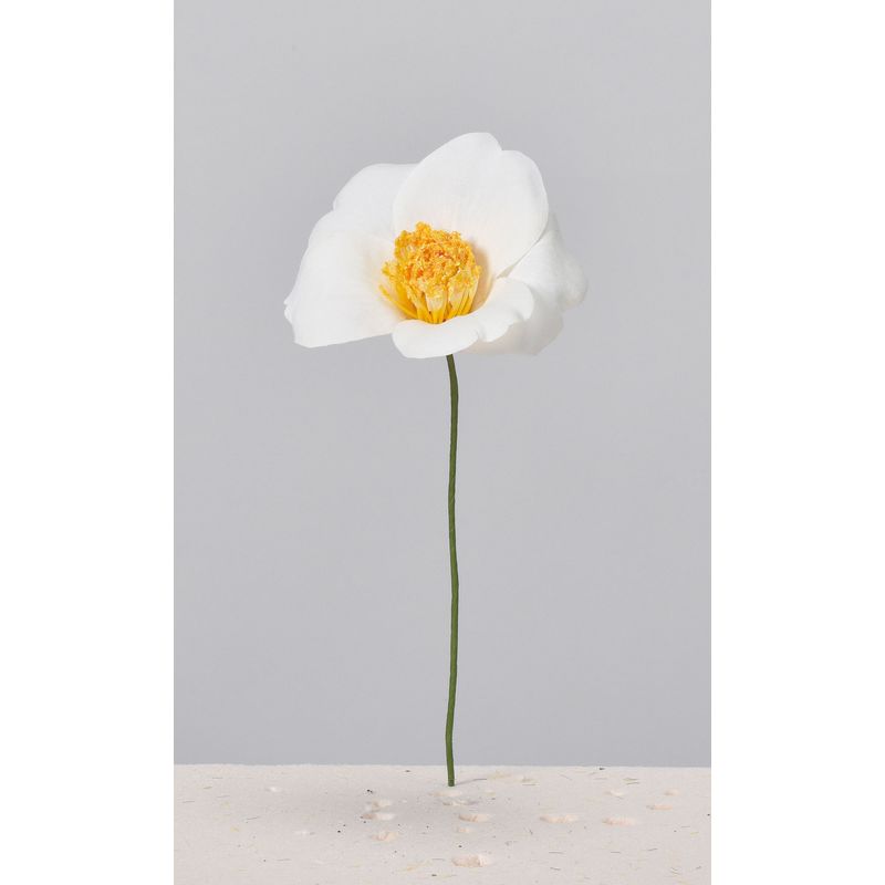 【造花】アスカ/椿ピック（1袋3本入） ホワイト/A-73393-1【01】【取寄】 造花（アーティフィシャルフラワー） 造花 花材「た行」 ツバキ（椿）