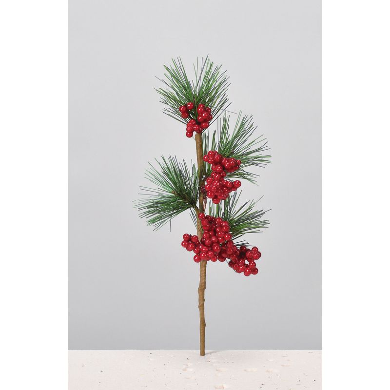 【造花】アスカ/ミックスパインピック レッド/A-74621-2【01】 造花（アーティフィシャルフラワー） 造花実物、フェイクフルーツ 柿