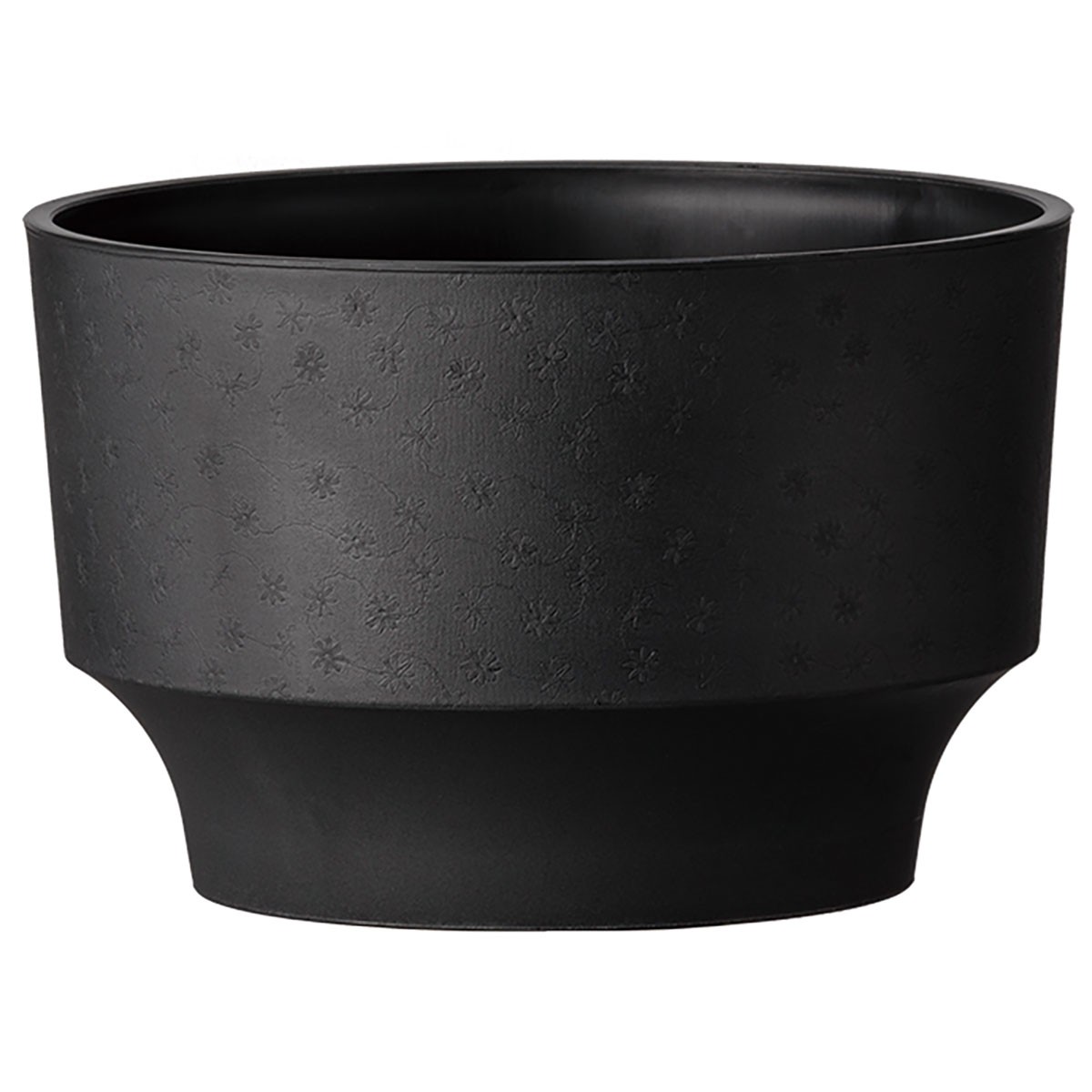 フラワーベース/SE−6号（小花柄） ブラック/8823【07】[10ケ] 花器、リース 花器・花瓶 プラスチック・..