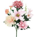 【造花】YDM/洋花カラー仏花ブッシュP L ピンク/FP-1027P【01】【取寄】 造花（アーティフィシャルフラワー） 造花ギフト 仏花