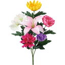 【造花】YDM/デザインカラー仏花ブッシュL ミックス/FP-1041MIX【01】 造花(アーティフィシャルフラワー) 造花ギフト 仏花