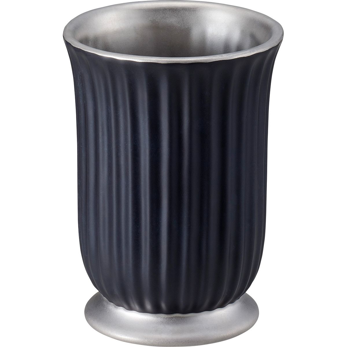 フルートカップM MC－2405ブラックシルバー/155-2405-210【01】【取寄】 花器、リース 花器・花瓶 陶器花器