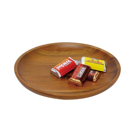 丸和貿易/アカシア　ラウンドプレート　（M）/100372102【07】 店舗ディスプレイ・店内装飾 雑貨 キッ..