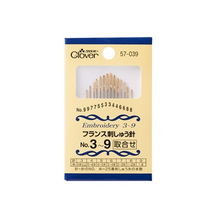 クロバー/フランス刺しゅう針 N0.3〜9/57-039【10】 手芸用品 ツール 針 手作り 材料
