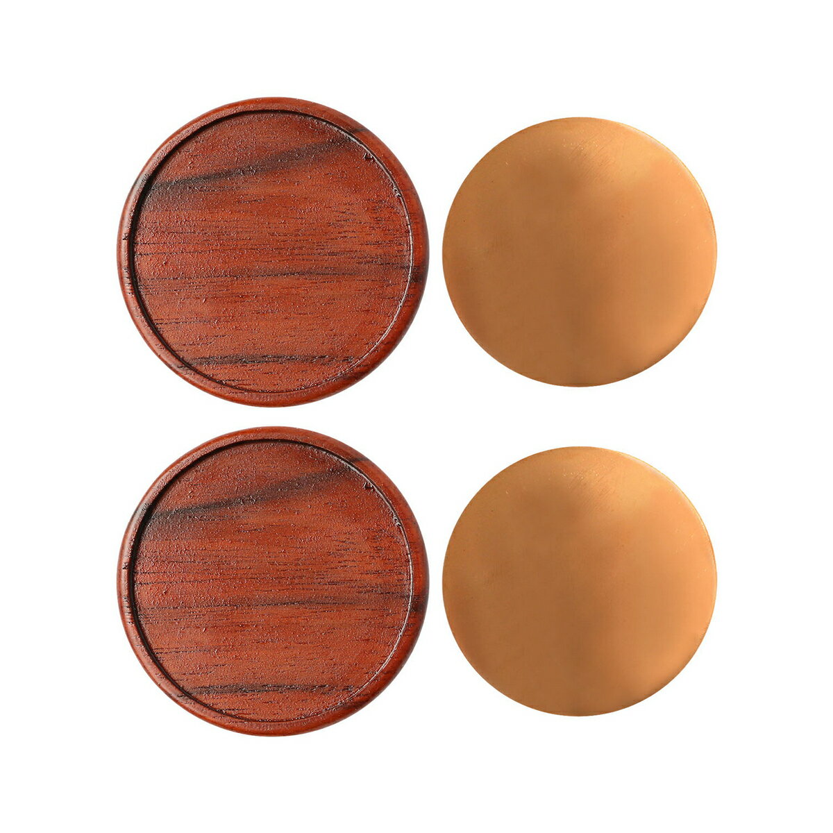 NBK日本紐釦貿易/木製ブローチ台 銅板・ピン付 丸 5組 ブラウン/A22-3-5【10】 花資材・フローリスト道..