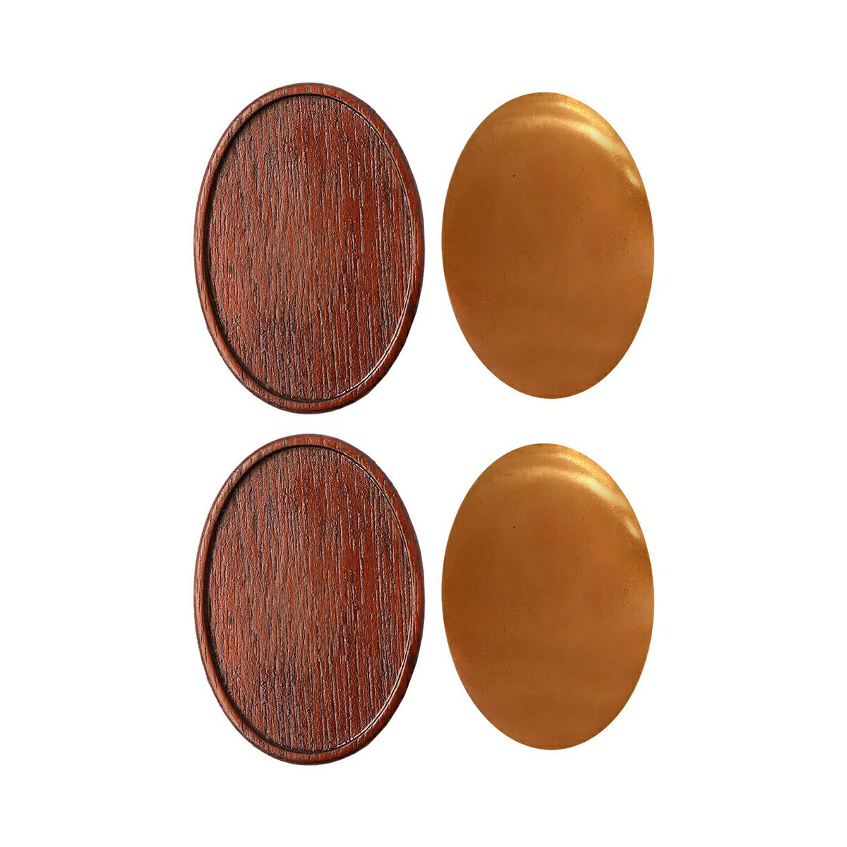 NBK日本紐釦貿易/木製ブローチ台 銅板・ピン付 楕円 5組 ブラウン/A22-5-5【10】 花資材・フローリスト..