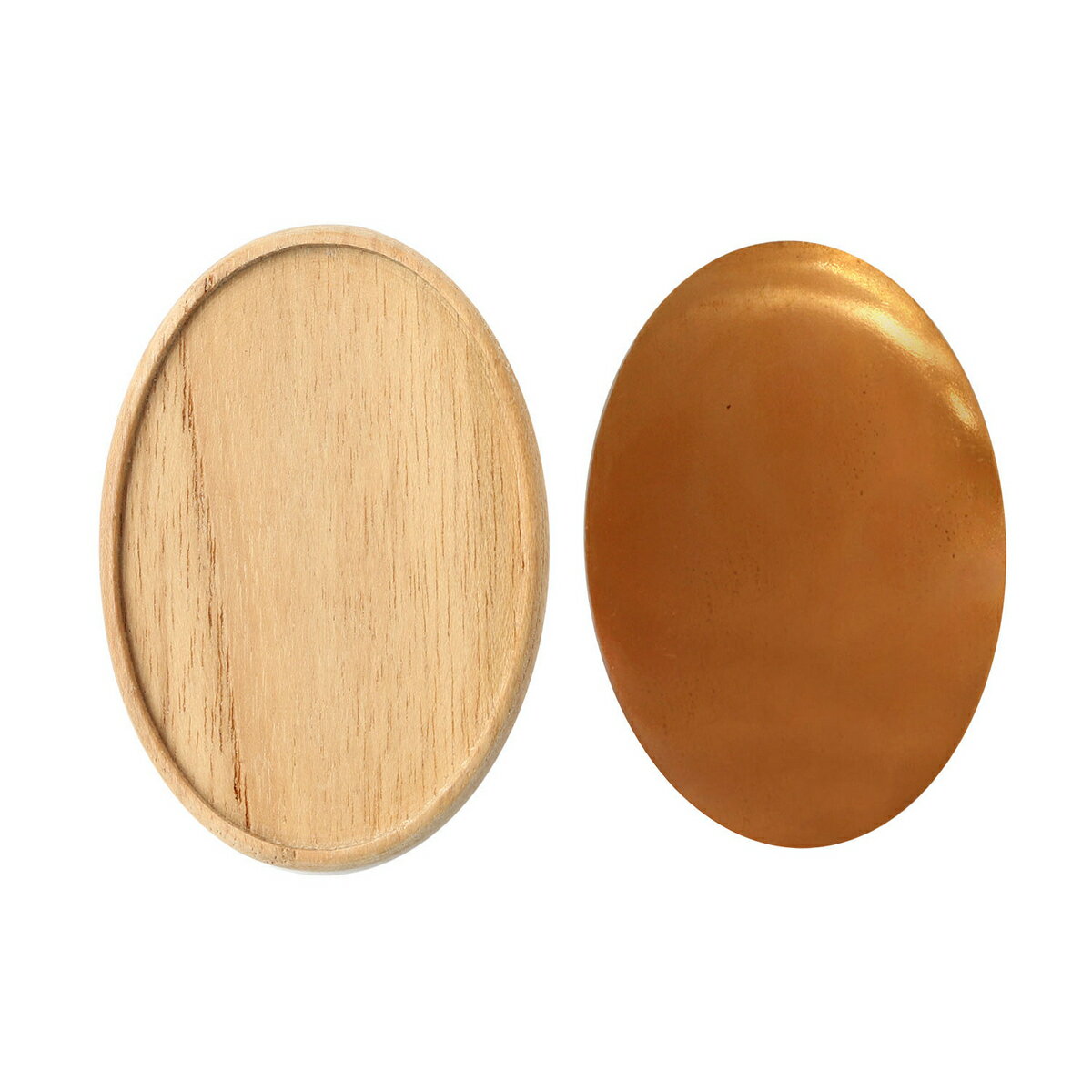 NBK日本紐釦貿易/木製ブローチ台 銅板・ピン付 楕円 ナチュラル/A22-8【10】 花資材・フローリスト道具..