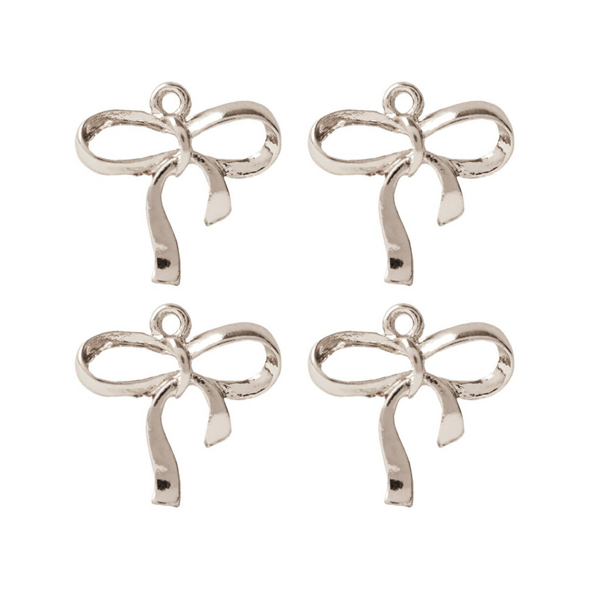 NBK日本紐釦貿易/リボンA チャーム 10個入 シルバー/A22-67-10【10】 手芸用品 アクセサリー アクセサ..