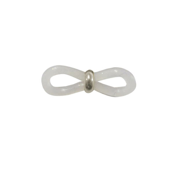 エルベール/メガネ留め(ホワイト) 約10個 シルバー/BJ-266S【07】[3袋] 手芸用品 アクセサリー アクセ..