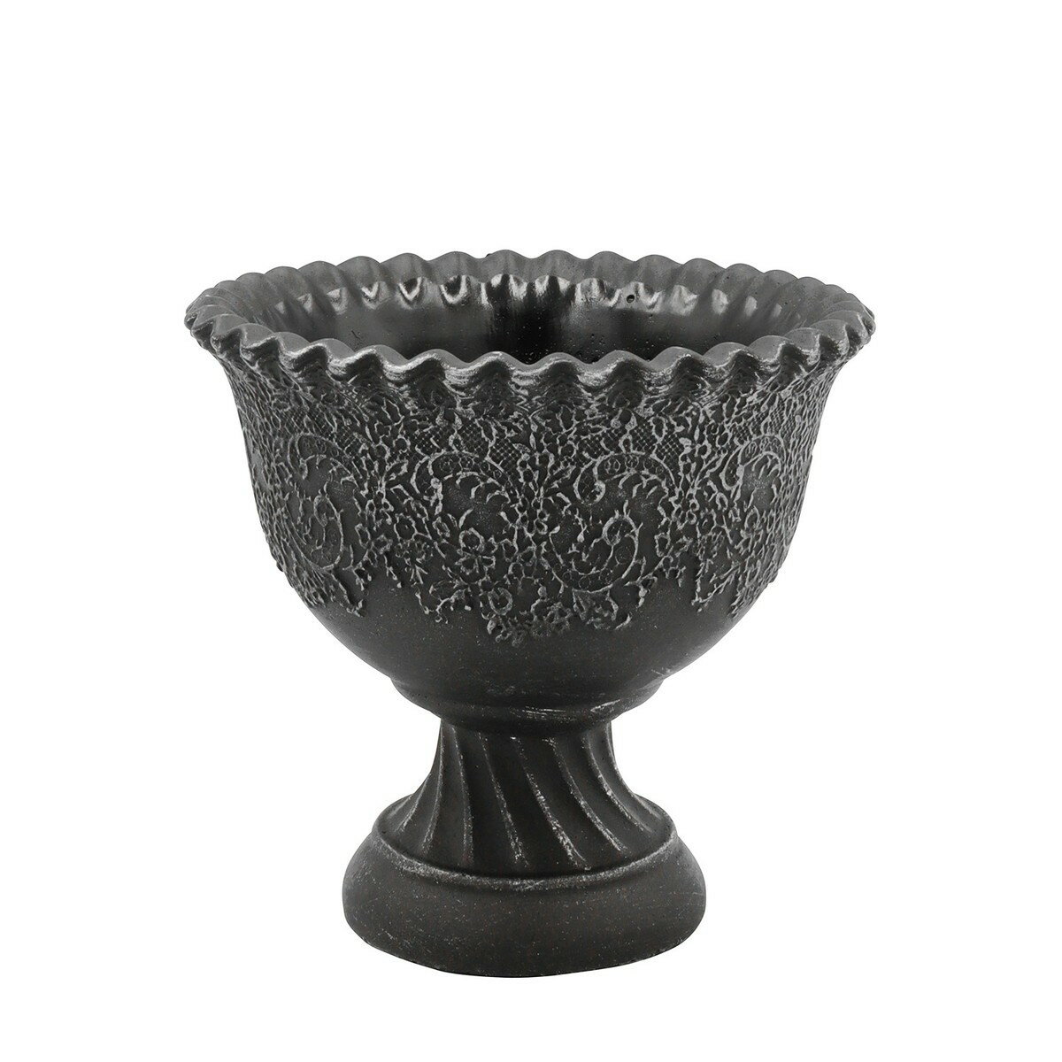 CARNAC/セリーヌレースミニゴブレットS−BK ブラック/CQ016BK【01】 ガーデニング・園芸用品 植木鉢・フラワーポット セメント鉢のサムネイル