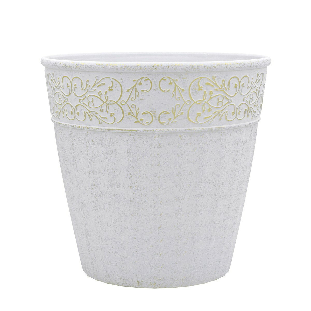 CARNAC/コレットラウンドL−IG アイボリー×ゴールド/FC011LIG【01】 ガーデニング・園芸用品 植木鉢・フラワーポット 合成樹脂鉢のサムネイル
