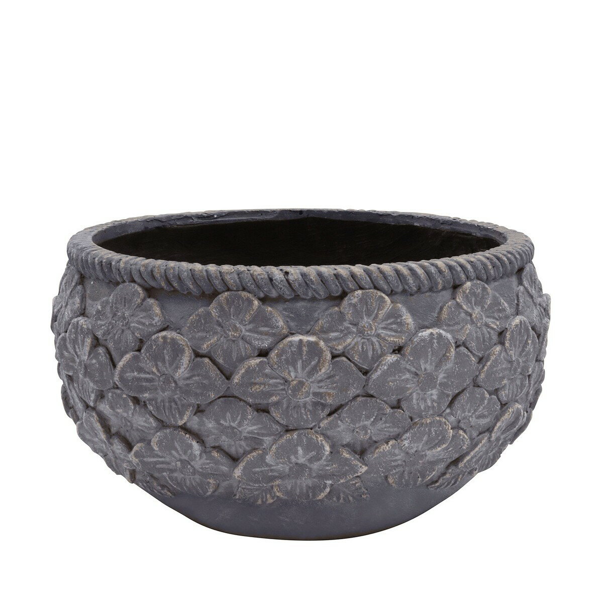 植木鉢 おしゃれCARNAC/フラワーモチーフボウルBK ブラック/GFB330BK【01】 ガーデニング・園芸用品 フラワーポット グラスファイバー鉢のサムネイル