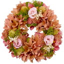 ホワイエ/リースピンクシャトルフラワー/8423704(S)【07】 花器、リース フラワーリース・花リース完成品 ドライフラワーリース