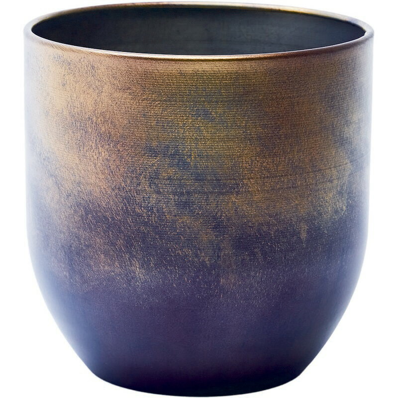 ホワイエ/鉄のポットMC円形アールメタルDBR/3200035DBR【07】 花器、リース 花器・花瓶 ブリキ・アイアン