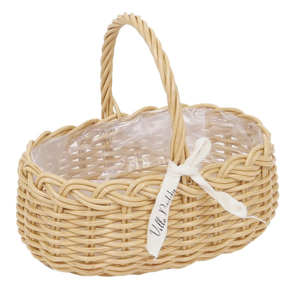 村田屋産業/PPラタンバスケットNaturalM/3170【07】 花器、リース 花かご・フラワーバスケット フェイク素材バスケット