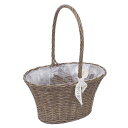 村田屋産業/PPラタンバスケット 舟形GrayL/3196【07】 花器、リース 花かご・フラワーバスケット フェイク素材バスケット