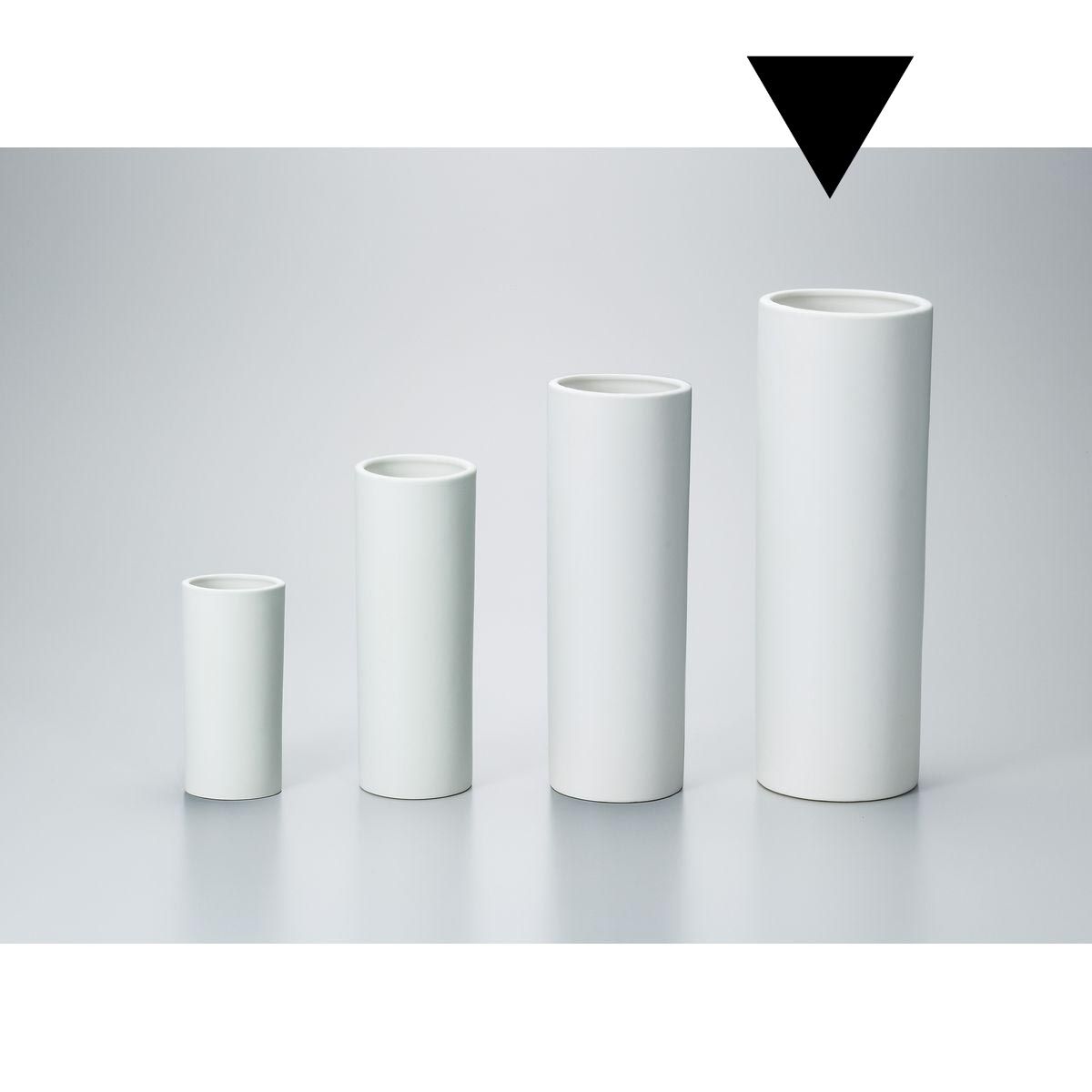 エイチツーオー/陶器花瓶L 丸・白/H1496【01】[4個] 花器、リース 花器・花瓶 陶器花器