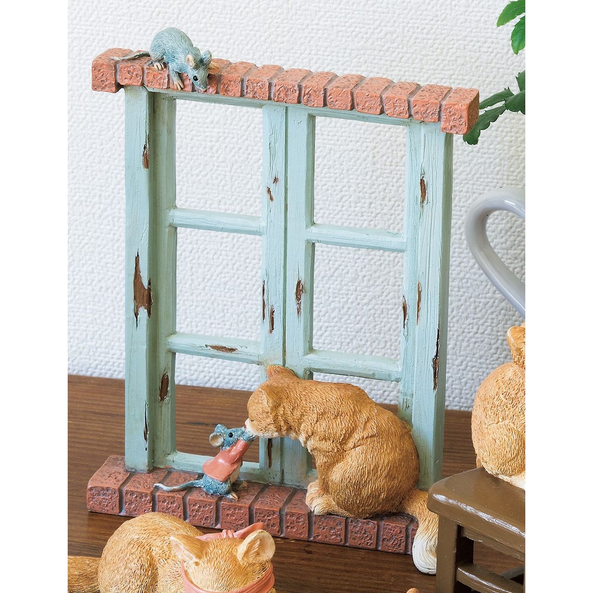 エイチツーオー/カントリーミニネコプレイング/HT6615【01】[4個] ガーデニング・園芸用品 ガーデニング雑貨・オーナメント 置物・オーナメント