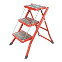 ダルトン/FOLDING 3-STEPS LADDER RED/100-252RD【08】 店舗ディスプレイ・店内装飾 店舗家具・什器・収納 脚立・はしご・ラダー