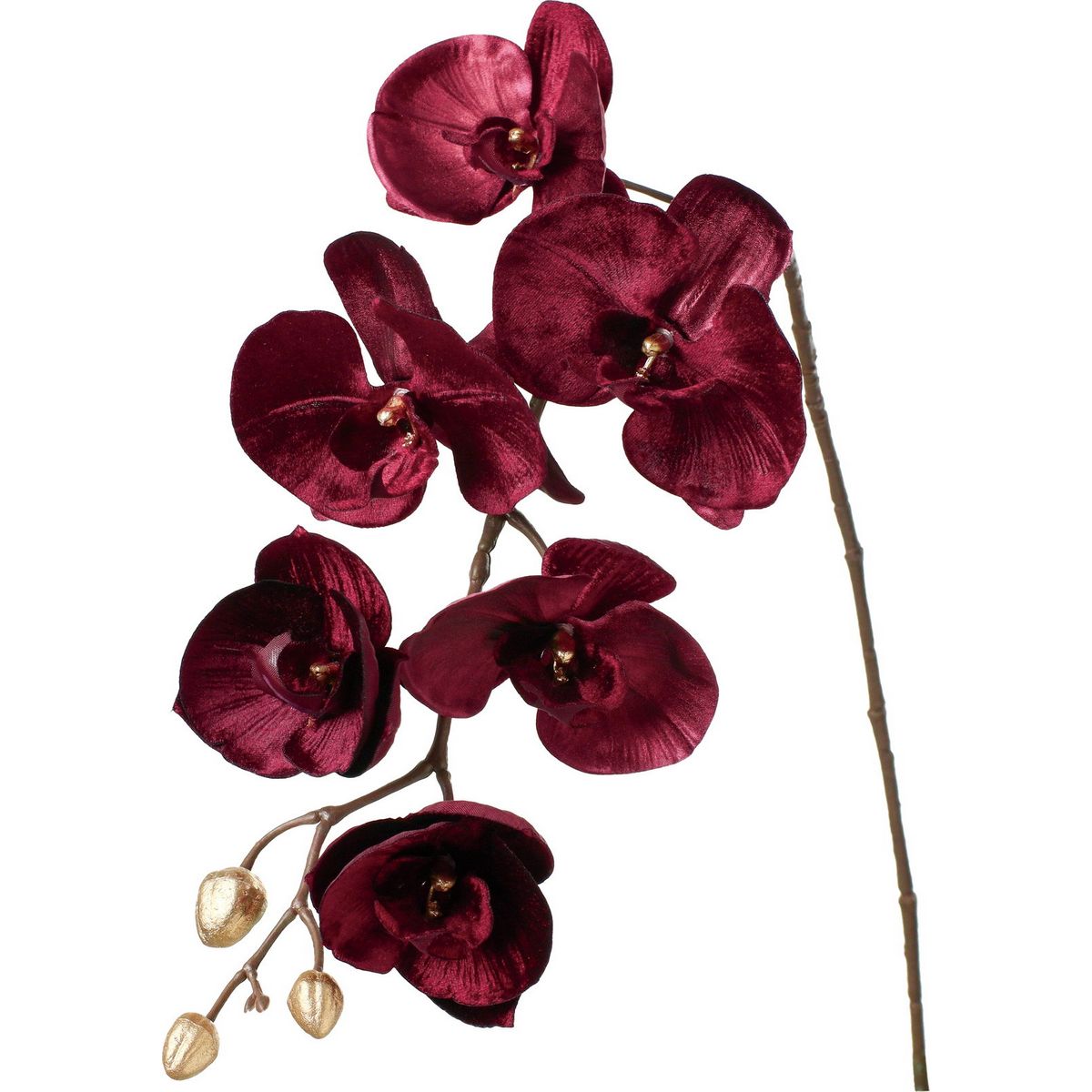 【造花】YDM/ベルベットオーキット バーガンディー/FS-9319BUR【01】 造花（アーティフィシャルフラワー） 造花 花材「ら行」 ラン（蘭）・オーキッド