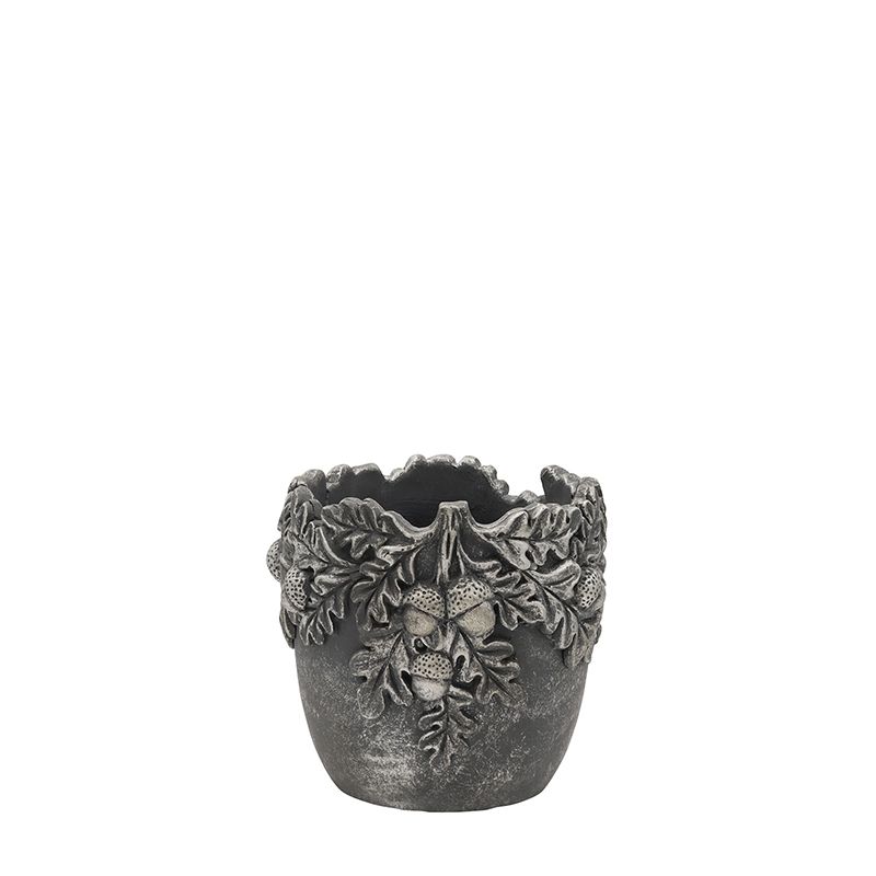 CARNAC/エルメエイコーンM-BS ブラック×シルバー/SQ12BS【01】 ガーデニング・園芸用品 植木鉢・フラワーポット セメント鉢のサムネイル