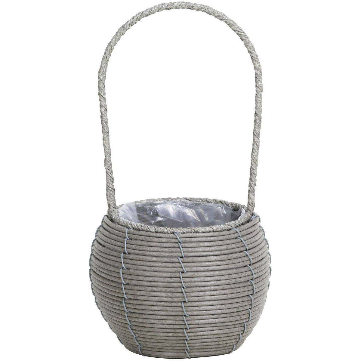 SG Wonder zone/PEボール手付きバスケット　グレー/564-007G【07】 花器、リース 花かご・フラワーバス..
