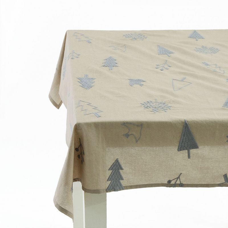 志成販売/北欧の森をイメージした刺繍のテーブルクロス/305027BE【07】 店舗ディスプレイ・店内装飾 置..