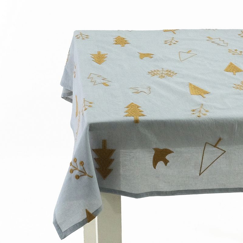 志成販売/北欧の森をイメージした刺繍のテーブルクロス/305027GY【07】 店舗ディスプレイ・店内装飾 置..