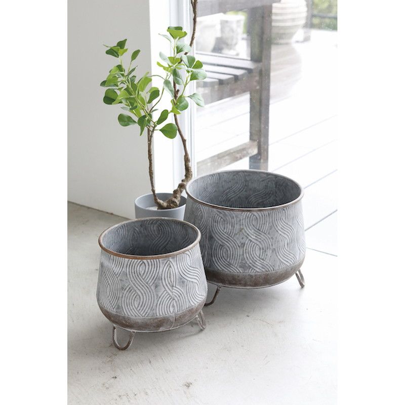 植木鉢 おしゃれ コベントガーデン/インタ・ホワイトレッグポット 2点セット/BW-06【07】 ガーデニング・園芸用品 フラワーポット アイアン・ブリキ鉢