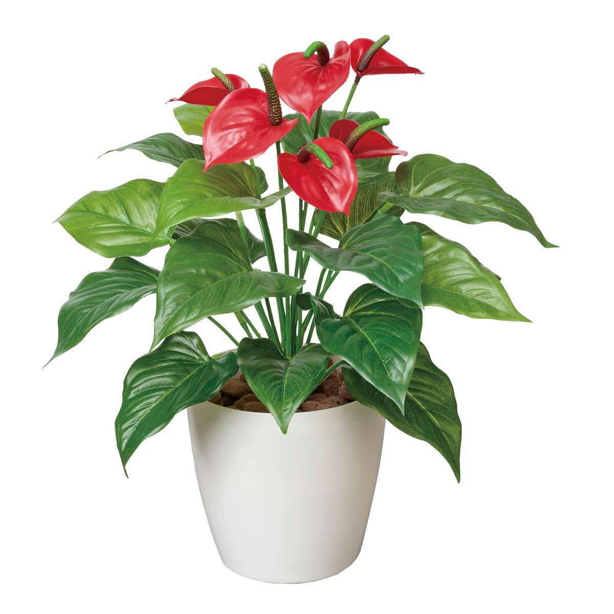 【直送】 【人工観葉植物】光の楽園/光触媒 フレッシュアンスリュームM/390A60 ※返品・代引・キャンセ..