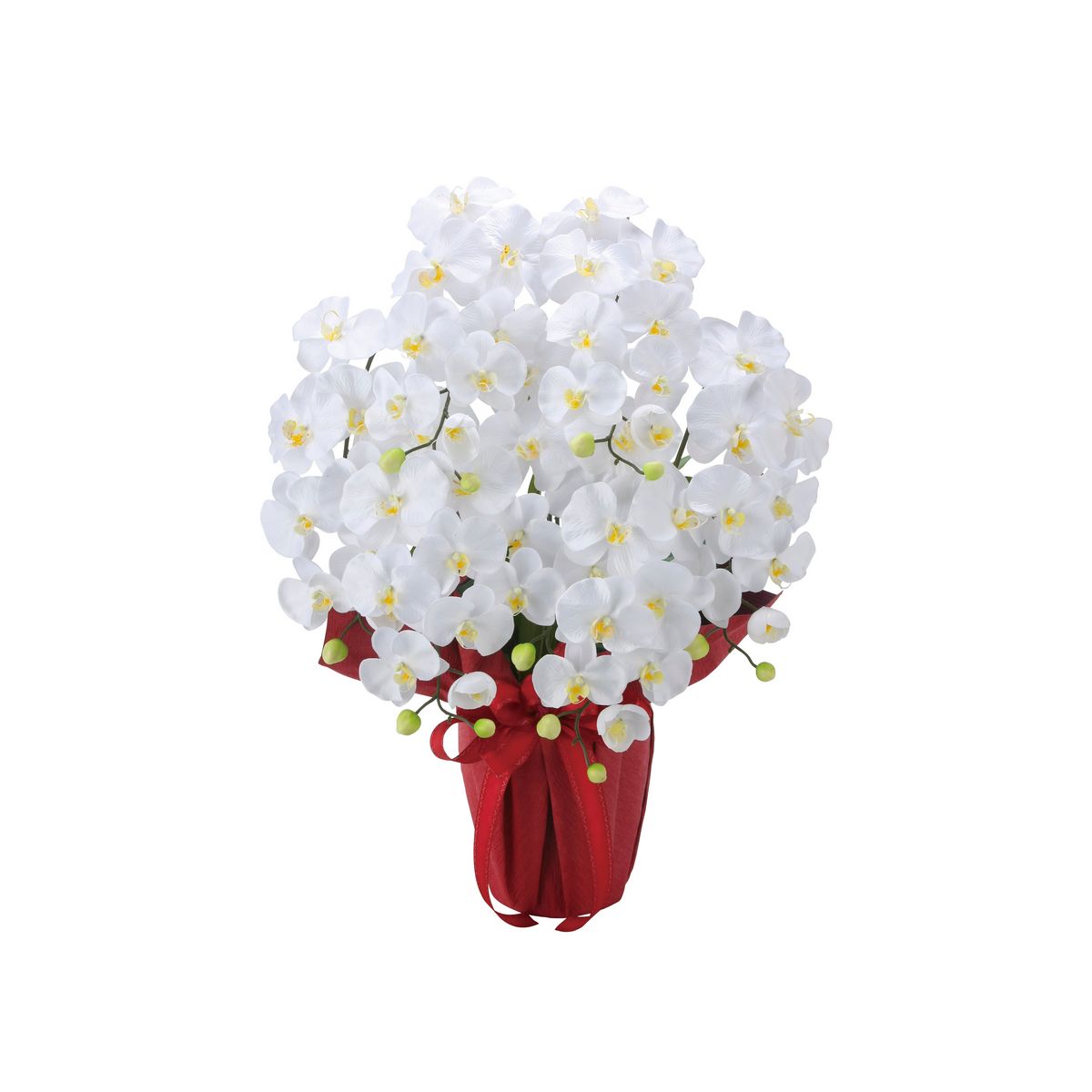 【直送】 【造花】光の楽園/光触媒 エレガント胡蝶蘭7本立W/2445A100 ※返品・代引・キャンセル不可【10】 造花（アーティフィシャルフラワー） 造花ギフト 胡蝶蘭（鉢）