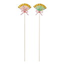 東京堂/春祭ピック 2本 桃/若草/JP001791【01】 花資材・フローリスト道具 フラワーピック 和風ピック