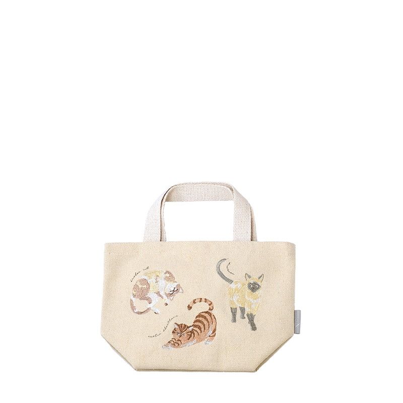 ito&/刺繍ミニトートバッグ ねこまみれ/IT003-16【01】[2個] 店舗ディスプレイ・店内装飾 雑貨 ファッ..