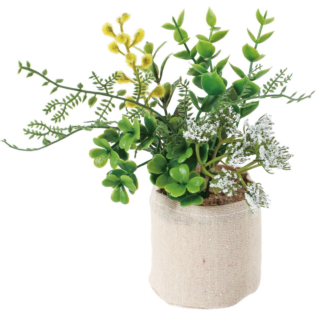 【人工観葉植物】YDM/レースフラワースプレーキャンバスポット ホワイト/FBC-8276-W【01】 造花（アーティフィシャルフラワー） 造花 花材「ら行」 レースフラワー