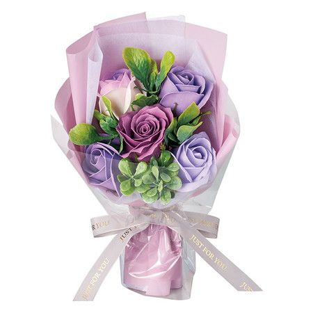 【ソープフラワー】松野ホビー/スイートシャボン5輪ブーケボックス パープル/GM-5702【01】 プリザーブ..