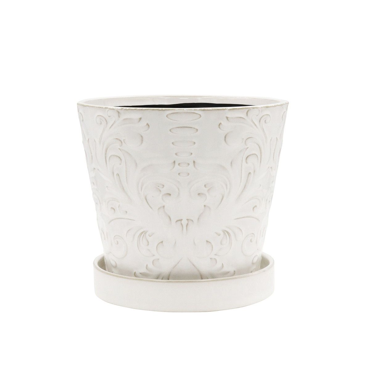 CARNAC/グラシエ02-L ホワイト/SD47【01】 ガーデニング・園芸用品 植木鉢・フラワーポット 陶器・セラミック鉢のサムネイル