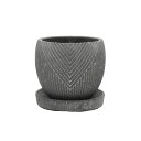 CARNAC/ヴィンテージヘリンボーン03-S-BK ブラック/GG2526BK【01】 ガーデニング・園芸用品 植木鉢・フラワーポット セメント鉢