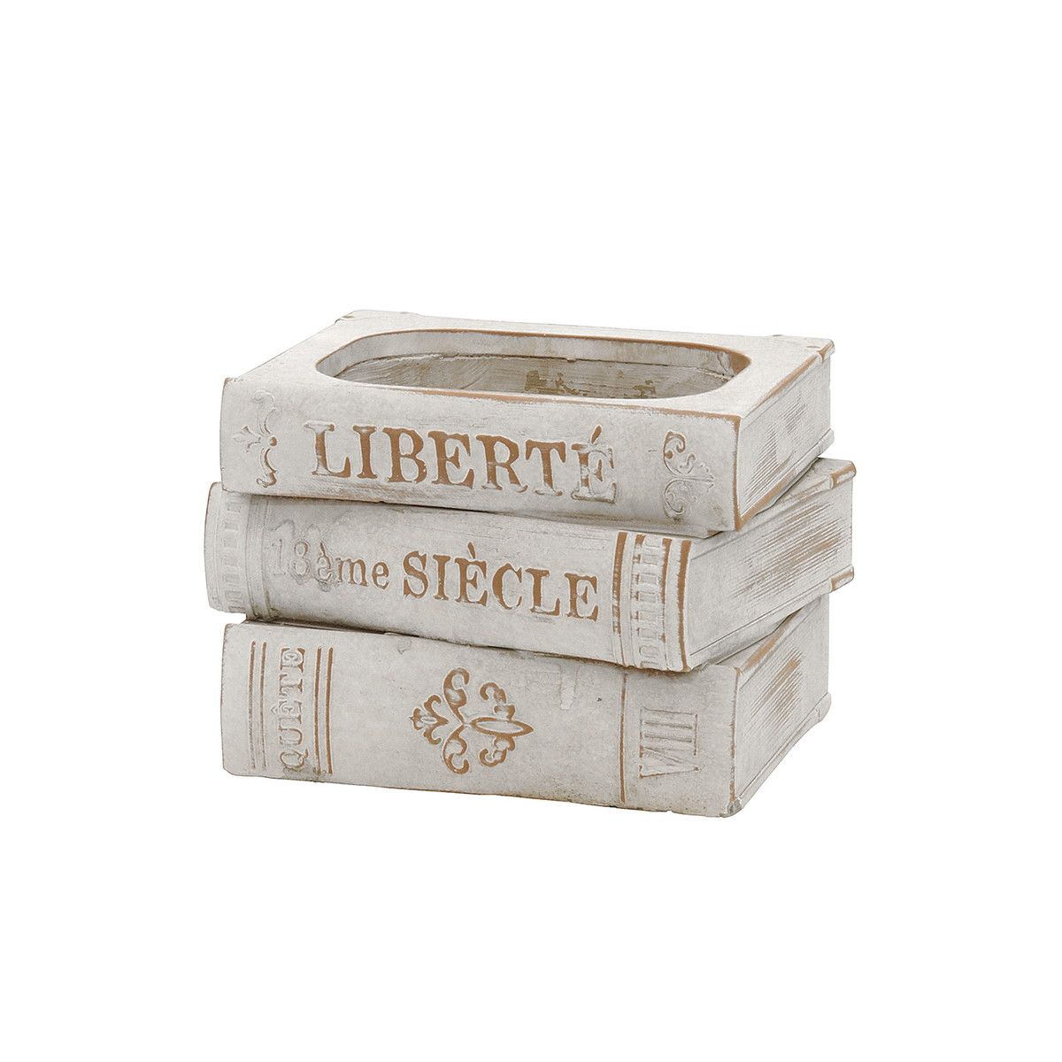 CARNAC/ヴィンテージブックA-WH ホワイト/GG2509WH【01】[4個] ガーデニング・園芸用品 植木鉢・フラワーポット セメント鉢のサムネイル