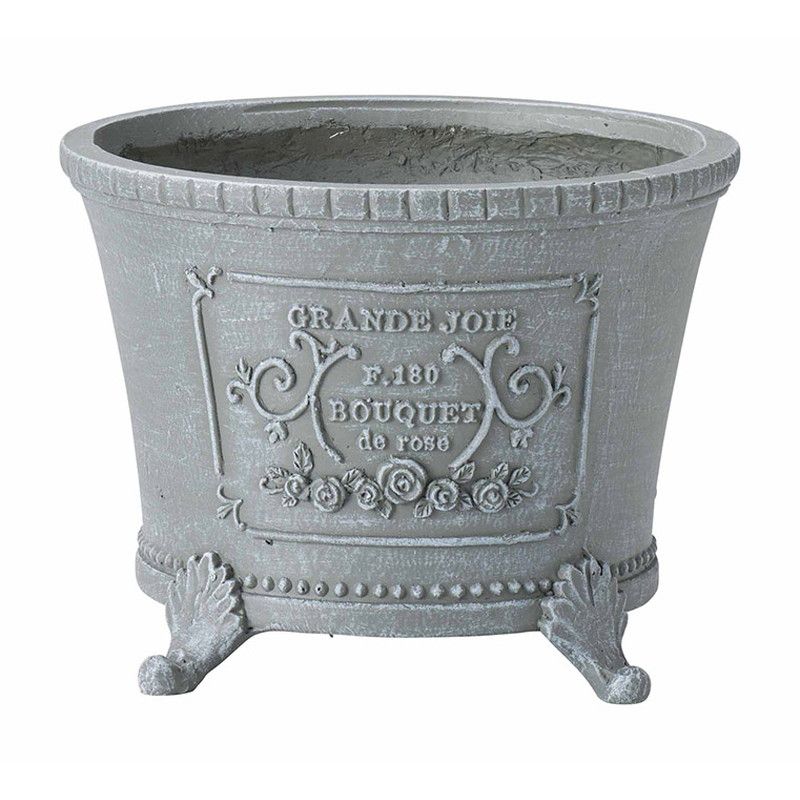 植木鉢 おしゃれ 友膳/グランジュワサークルMGY/GF4902【01】 ガーデニング・園芸用品 フラワーポット グラスファイバー鉢のサムネイル