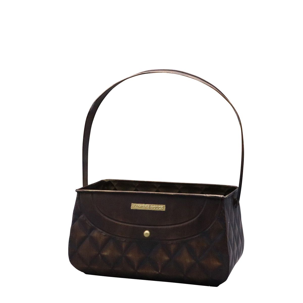 植木鉢 おしゃれ DELLKI/キルト バック BR/RT36BR【07】[2個] ガーデニング・園芸用品 フラワーポット アイアン・ブリキ鉢のサムネイル