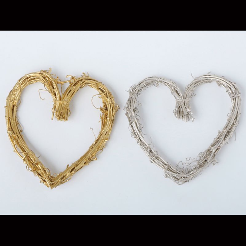 東花/サンキライミニハート 10 ゴールド 6個/74414【01】 花器、リース リース土台(ベース) つる(天然..