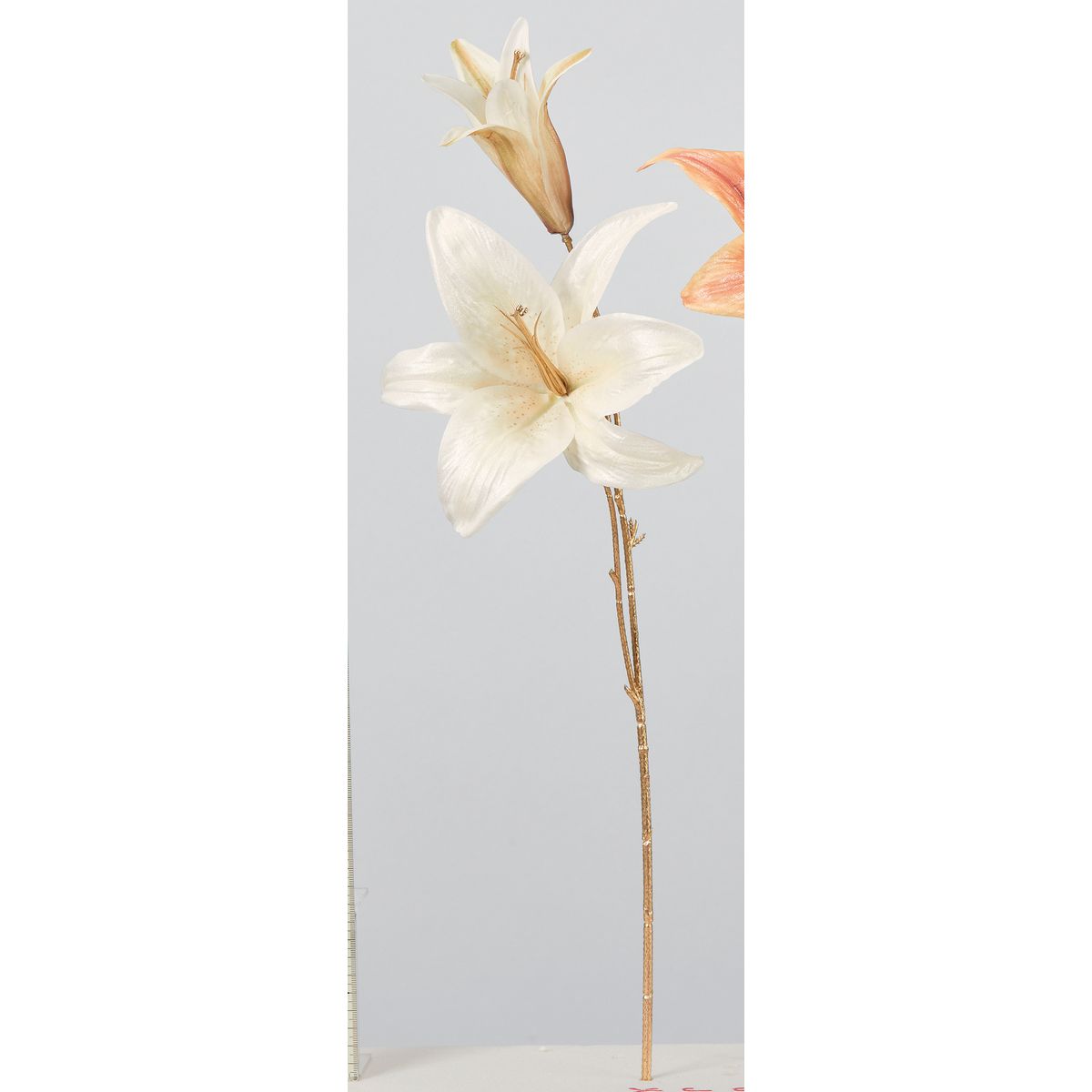 【造花】アスカ/シャイニーリリィ×2 ホワイト/A-73465-1【01】 造花（アーティフィシャルフラワー） 造花 花材「や行」 ユリ（百合）・リリー