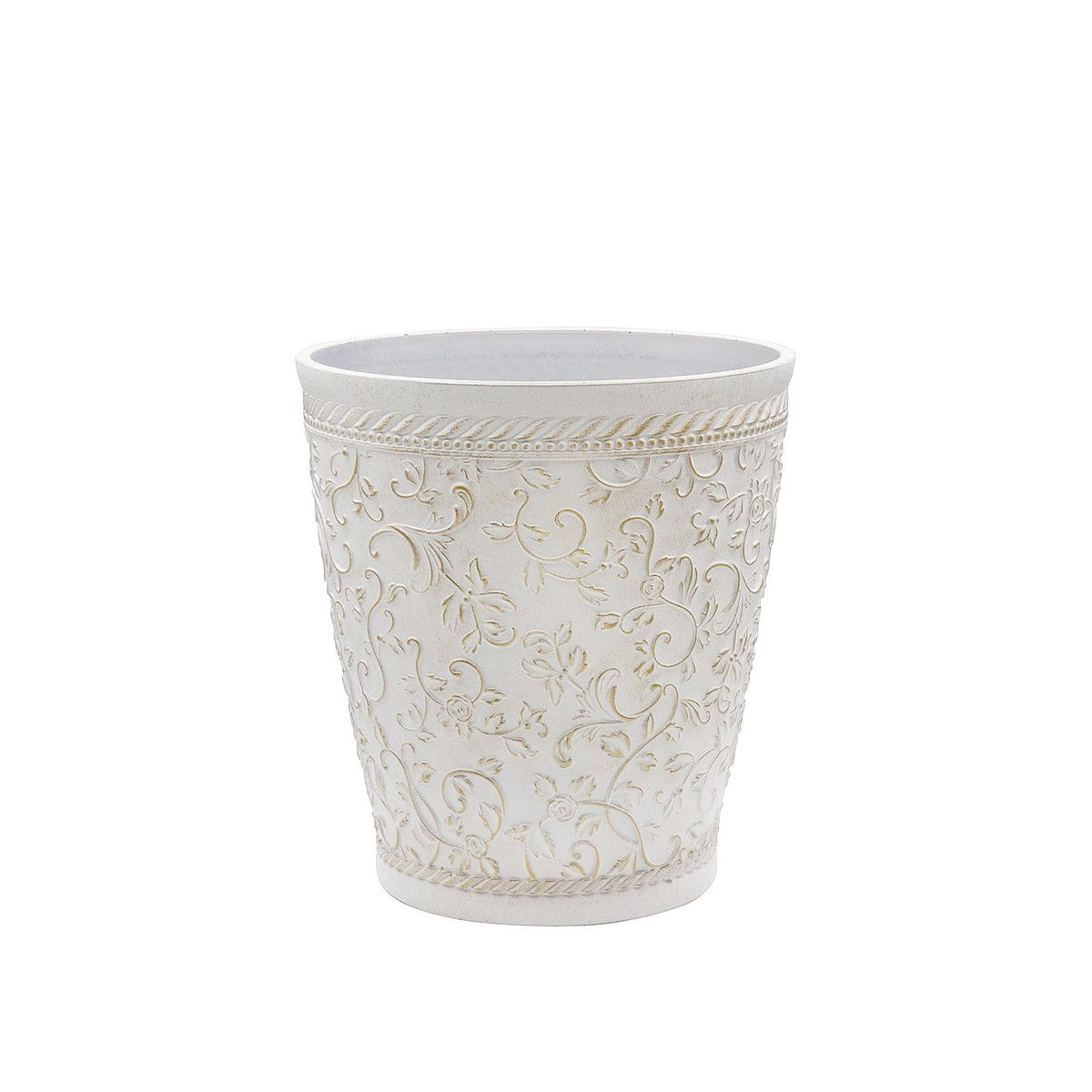 CARNAC/ミニローズロングS-IG アイボリー×ゴールド/FC053IG【01】 ガーデニング・園芸用品 植木鉢・フラワーポット 合成樹脂鉢のサムネイル