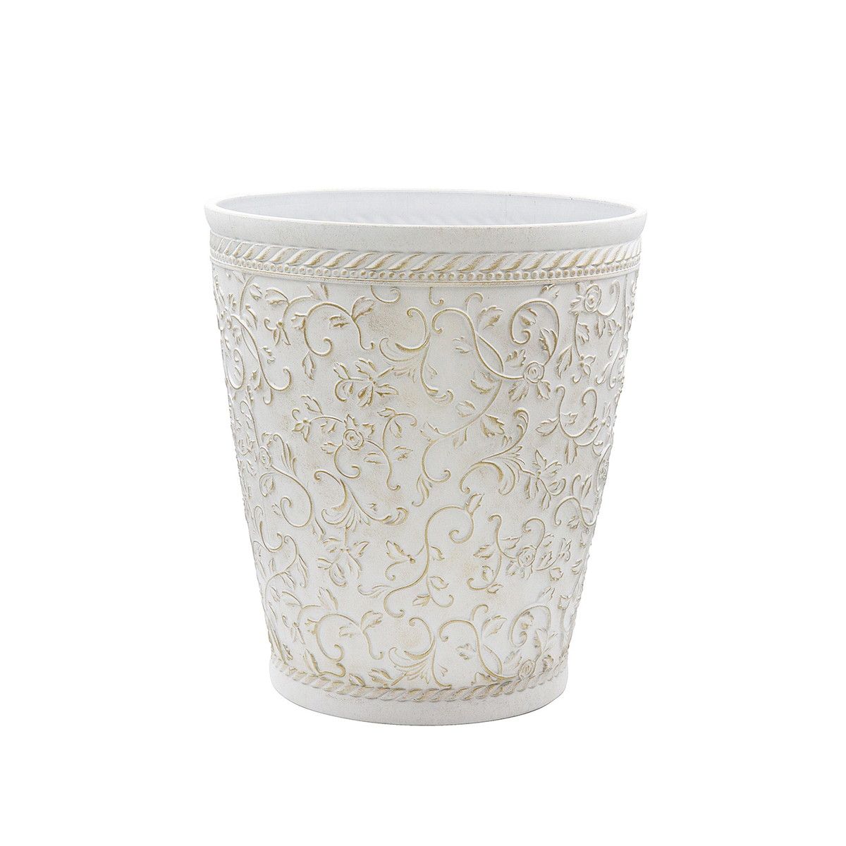 CARNAC/ミニローズロングL-IG アイボリー×ゴールド/FC054IG【01】 ガーデニング・園芸用品 植木鉢・フラワーポット 合成樹脂鉢のサムネイル