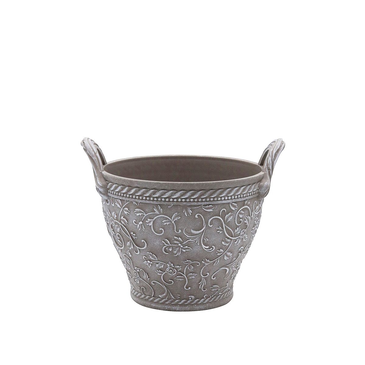 CARNAC/ミニローズハンドルバスケットS-DB ダークブラウン/FC059DB【01】 ガーデニング・園芸用品 植木鉢・フラワーポット 合成樹脂鉢のサムネイル